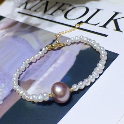 Elegant Korean-Style Freshwater Pearl Bracelet for Women, 10-11mm, Simple Chic Design, Summer Fashion