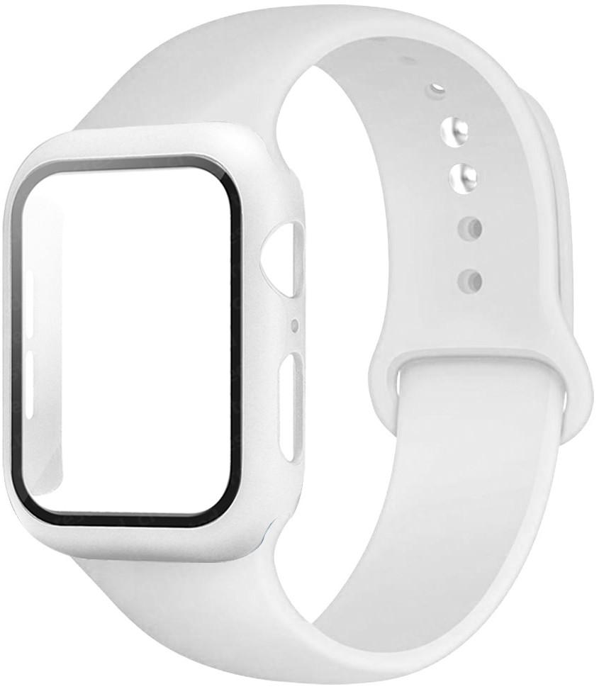 For Apple Watch Bands 46mm 44mm 41mm 40mm 45mm 42mm Silicone Correas Bracelet Iwatch Series 10 9 8 7 6 SE 3 11 Glass+Case+Strap