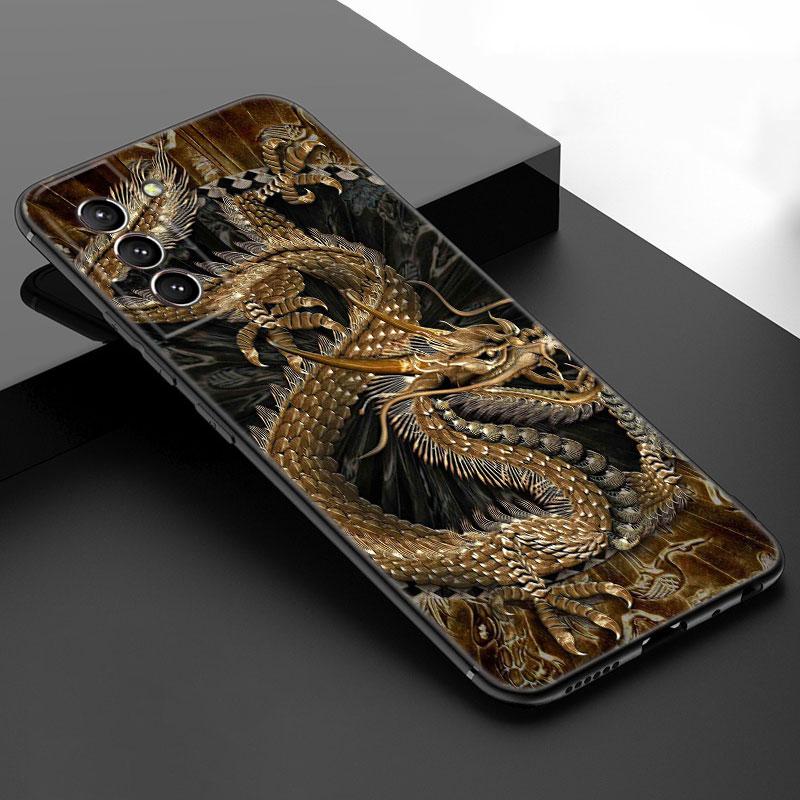 

Модный силиконовый чехол для телефона с узором дракона черного цвета для Samsung Galaxy S23 S21 S20 FE S24 S22 Ultra S10E S10 S9 S8 Plus Samsung S22 Plus