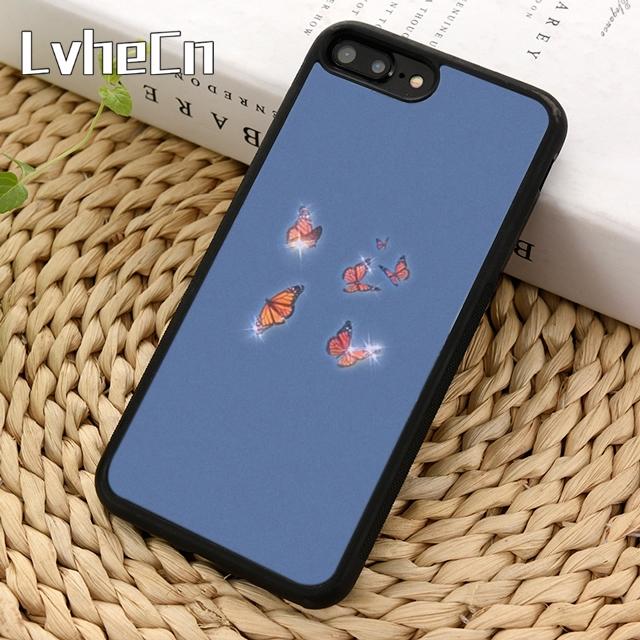 Pink Blue Colorful Butterfly Print Phone Case For iPhone 17 Air 13 12 Cover For Apple 14 15 16 Pro Max Plus
