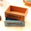 Wooden Succulents Planter Box Desktop Storage Box Retro Rustic Plant Container for Micro Landscape Succulents Small Plants Home Office Decor