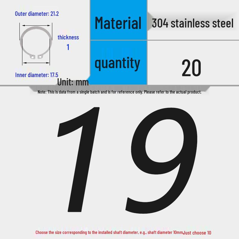 304 Stainless Steel Snap Ring for 3-200 Bearing