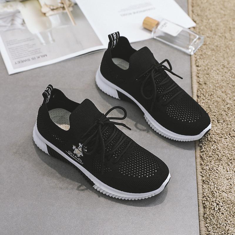 Spring and Summer New Fashion Women's Shoes Breathable Running Women's Shoes Mesh Sports Shoes Spring All-match Casual Net Shoes White Shoes