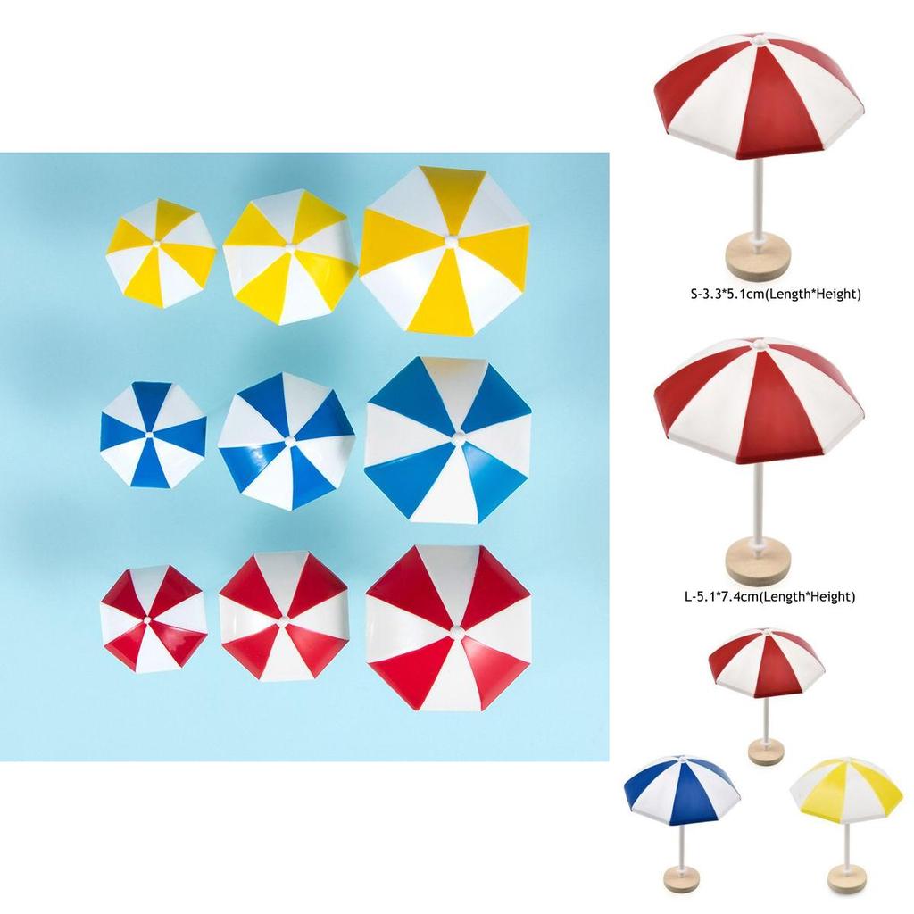 Adorable Mini Sun Umbrella Micro Landscape Ornament For Charming Dollhouse Decor
