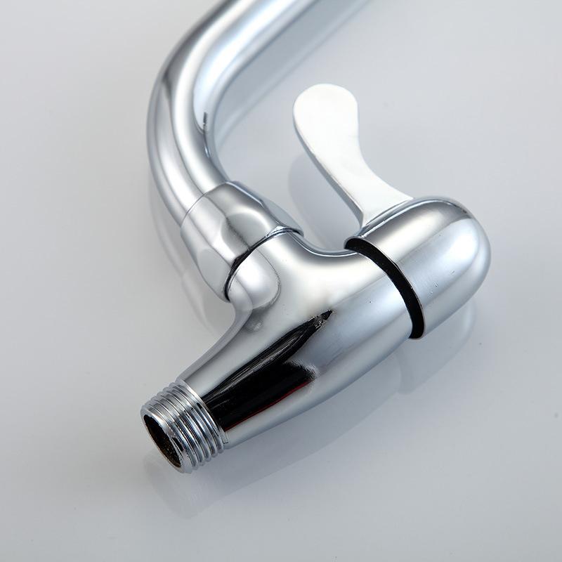 Kitchen Faucet Wall Mounted Single Handle Sink Tap Rotation Cold Water Mop Pool Tap Basin Faucet Brass