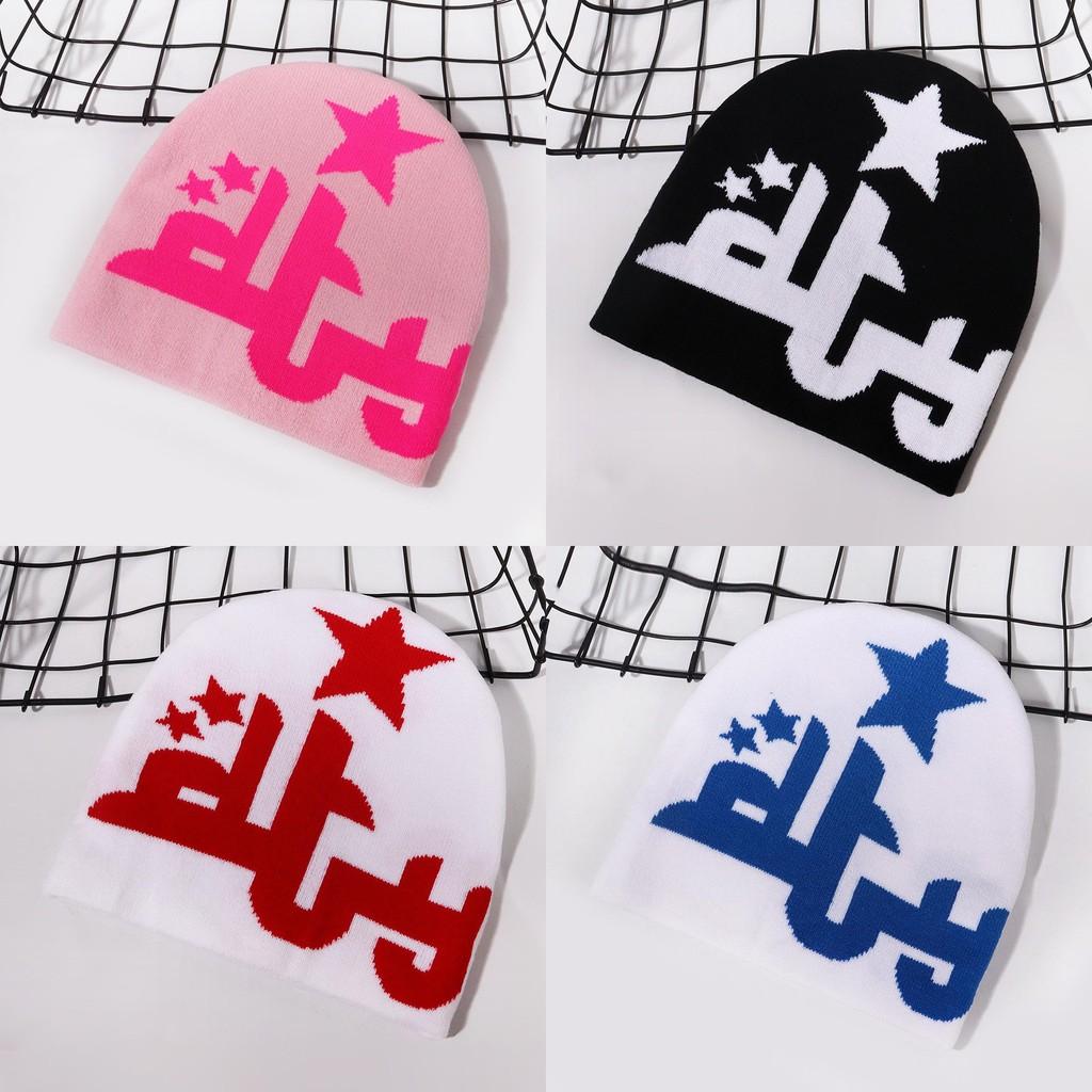 Knit Hat With Alphabet Pattern For Streetwear And Warmth In Autumn