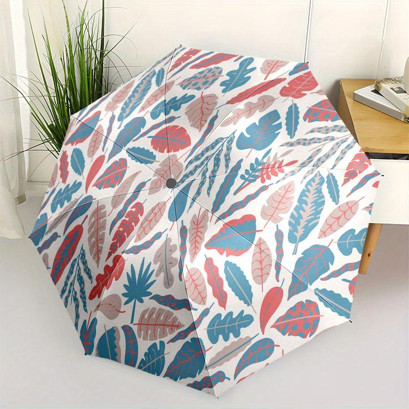 

Tropical Leaf Patterned Fabric, Vibrant Jungle Design for Home Decor & CraftingUmbrella, Cute Umbrella with Cute Design, Portable 3-Fold Compact Umbre