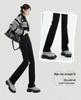 Elastic High-Waisted Black Straight-Leg Jeans for Women - Slimming Spring/Summer 2024 Collection