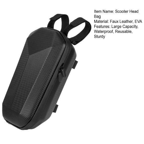 4L Scooter Head Bag Waterproof Faux Leather E-Bike Charger Battery Bottle Storage Hard Shell Pouch Daily Use