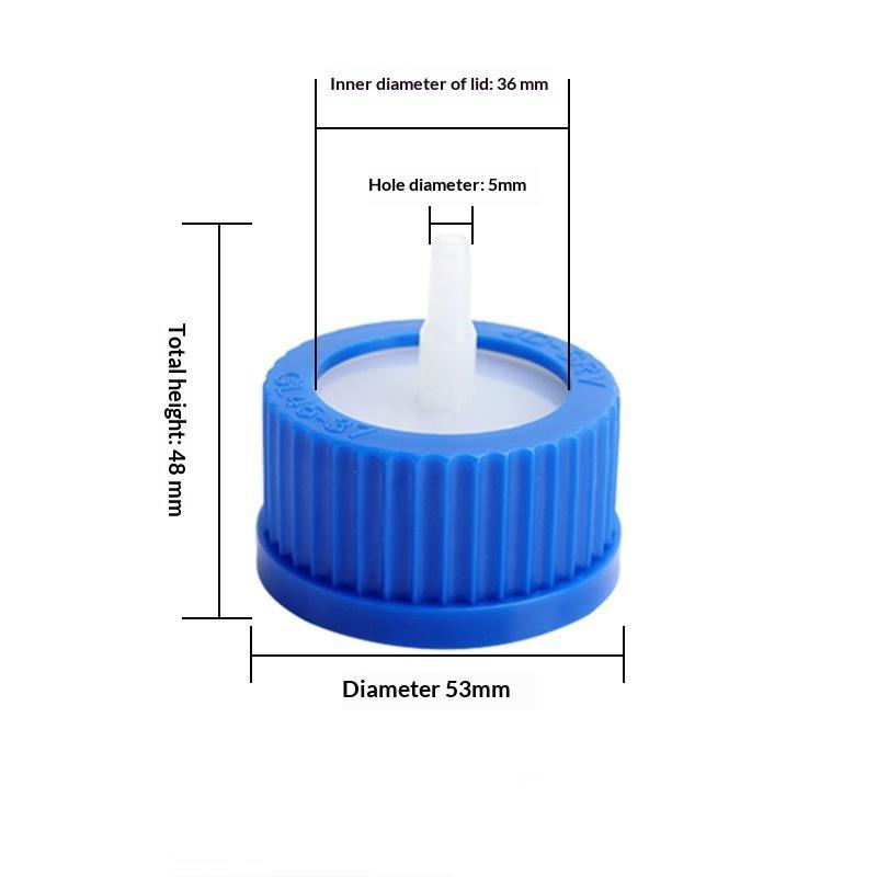 New Blue Safety Lid Feeding Bottle Cap 1 2 3 4 Mouth Reactor Feeding Bottle Adapter Cap Mobile Phase Anaerobic Bottle Lid