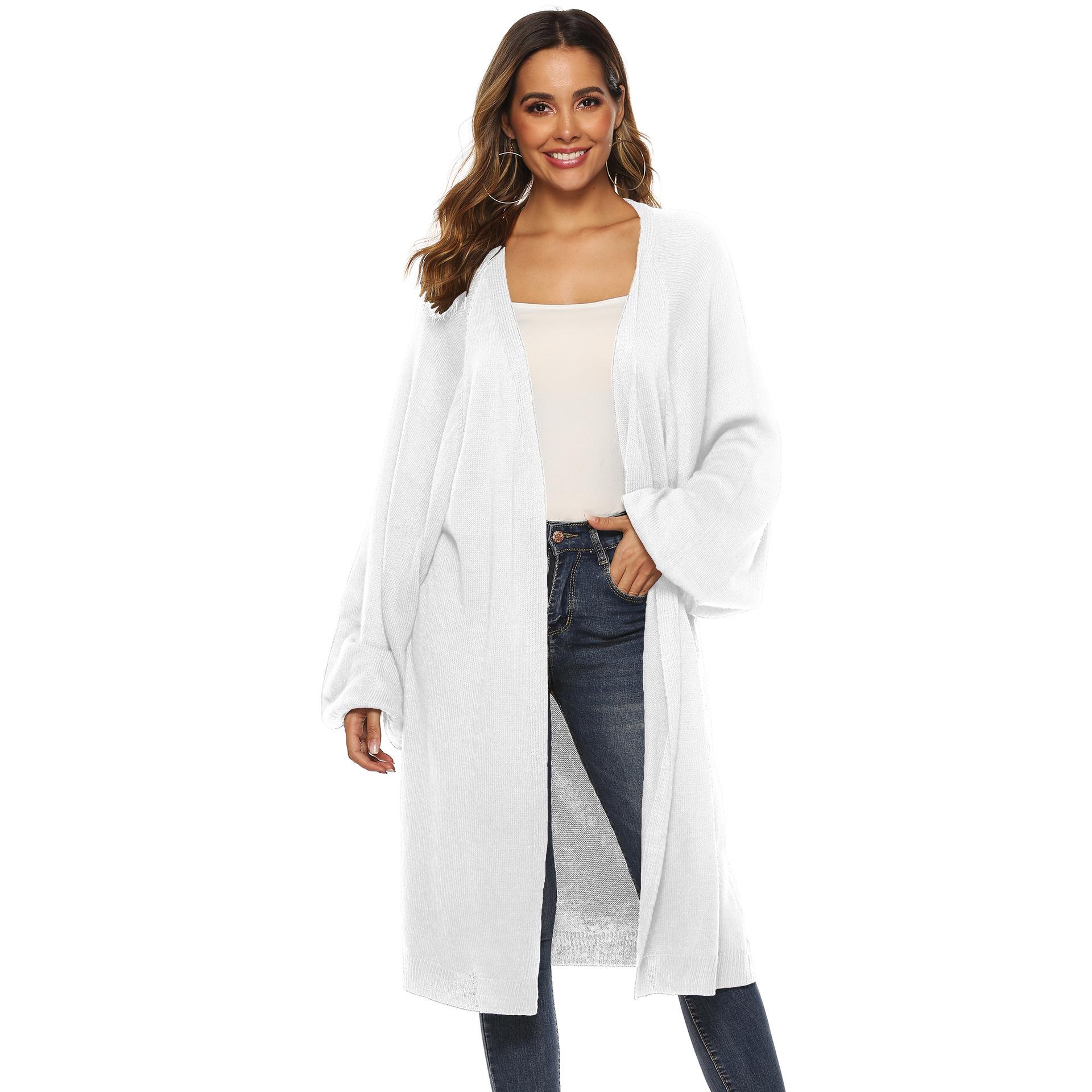 Осенне-зимний женский свободный свитер средней длины с рукавом «летучая мышь» XXXL — фото 16