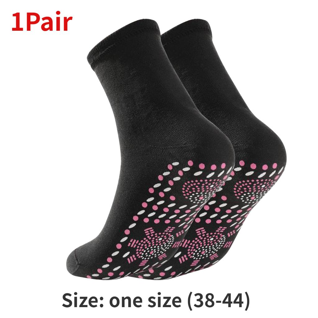 1/2Pair Self-heating Socks Winter Thermal Heated Socks Soft Elastic Thicken Anti-Slip Socks For Women Men Skiing Foot Warmer