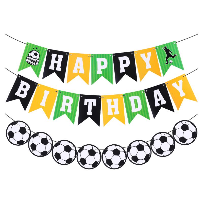 

1 комплект Баннер С Днем Рождения для футбольной вечеринки Бумажная гирлянда Детям Мальчикам Спортивная тема Футбольная вечеринка по случаю дня рождения Украшения Сувениры Принадлежности