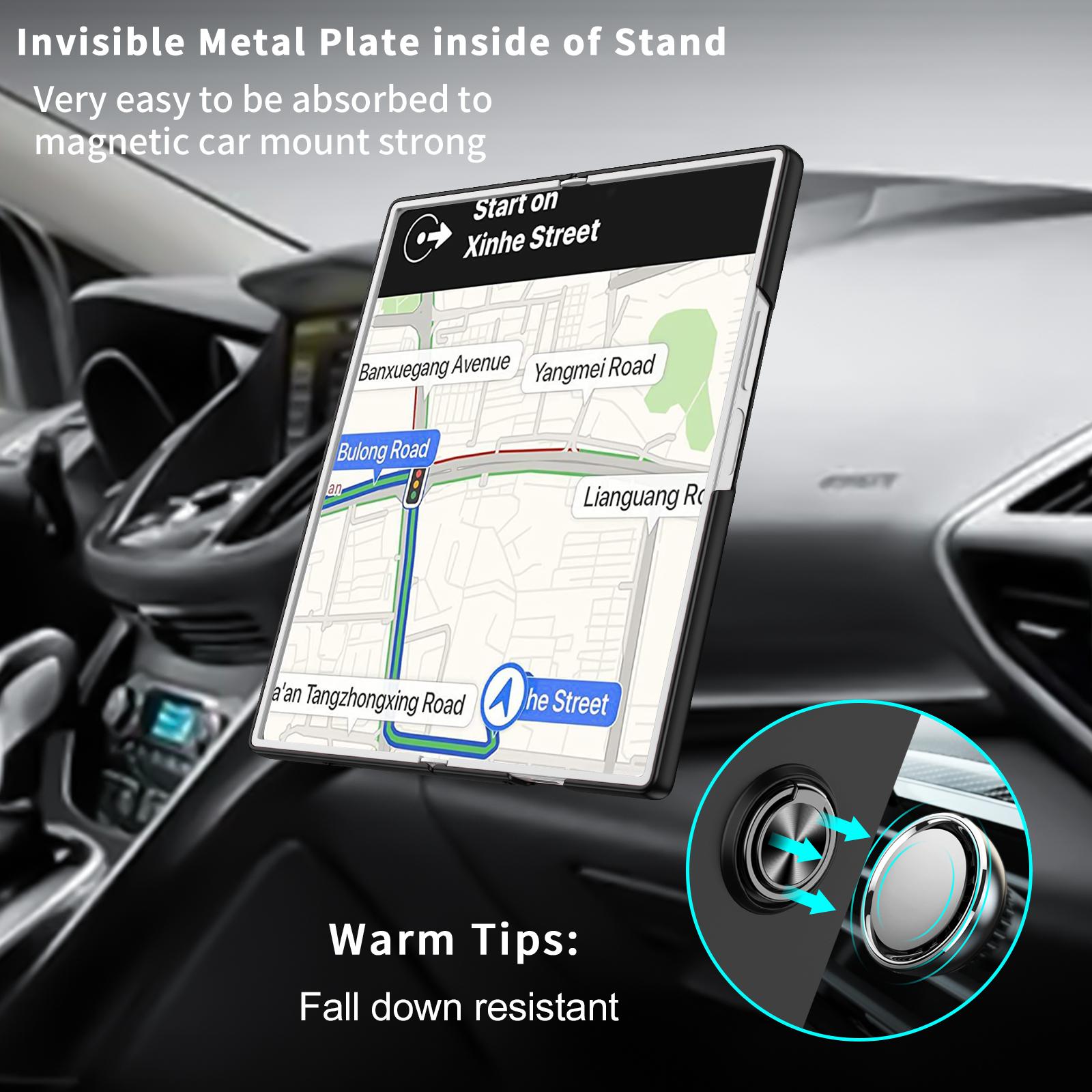 

For Samsung Galaxy Z Fold6 5G Case Ring Kickstand PC Phone Cover Support Car Mount Purple