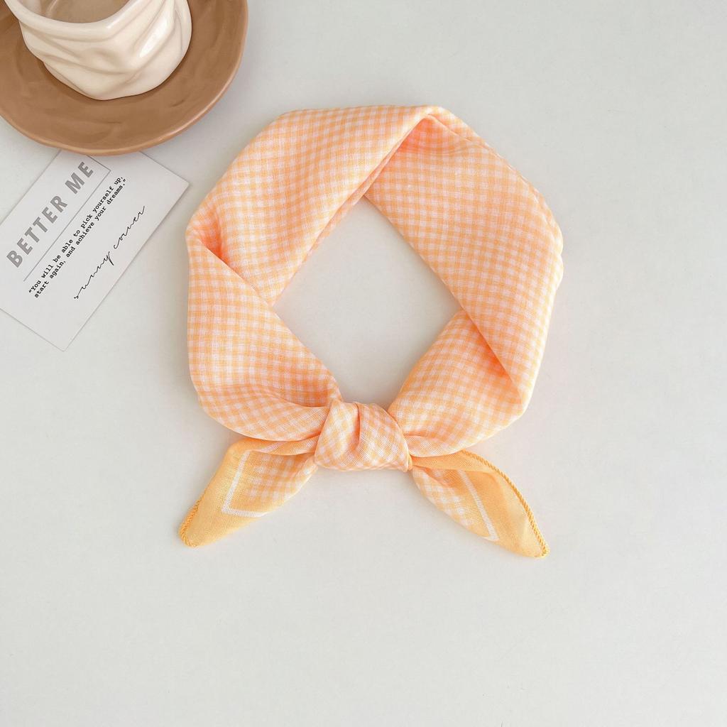 Japanese retro literary and artistic style 18 cotton and linen cashew flower silk scarf thin square scarf high-end fashion versatile accessories scarf