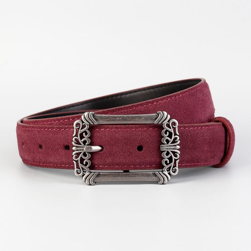 Leather Belt For Women Vintage Punk Style With Zinc Alloy Buckle For Casual Wear