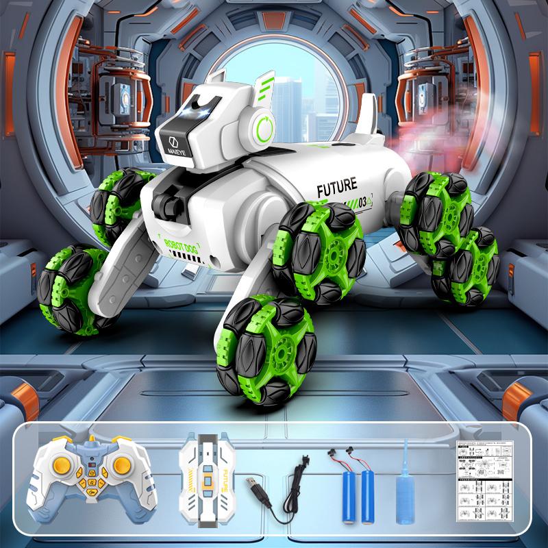 Smart Eight-wheel Gesture Detection Voice Interaction Multifunctional RC Acrobatic Machine for Children s Toy Gifts RC Robot Dog