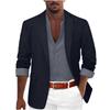 Giacca da abito casual da uomo in misto lino color cachi chiaro