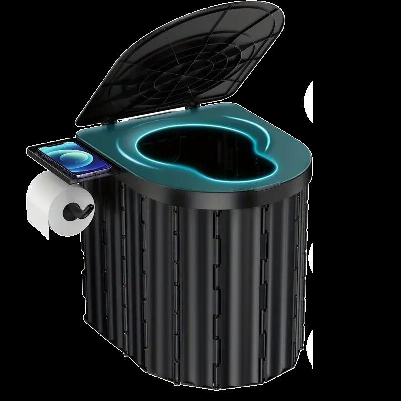 

1pc 36.5cm Newly Upgraded Outdoor Foldable Toilet with Lid Portable Vehicle Mounted Mobile Toilet Travel Camping Seat Toilet
