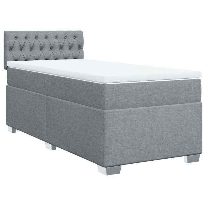 Maison Exclusive - Sommier à lattes de lit avec matelas gris clair 80x200 cm tissu