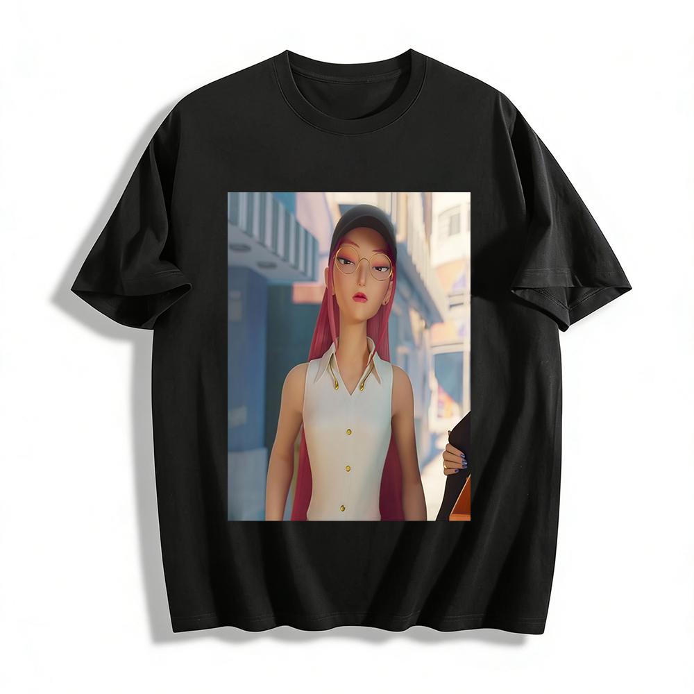 Anime Character Print Sleeveless Top Trendy Personalized Anime Style Casual Breathable Versatile Top Pure cotton T-shirt XXS
