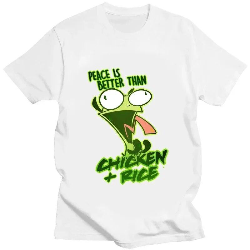 Kawaii Invader Zim Graphic TShirt Happy Hug Ready Zim Image Cute Cartoon T Shirt Unisex Women Retro T Shirt Oversized T Shirt