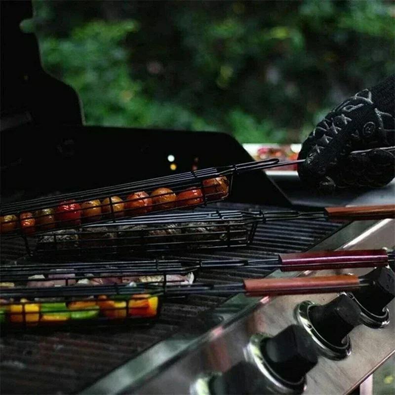 Portable Cooking Tool Barbecue Net Clip Wire Encryption Meat Vegetable Splint Barbecue Rack Outdoor Barbecue Utensils Cooking