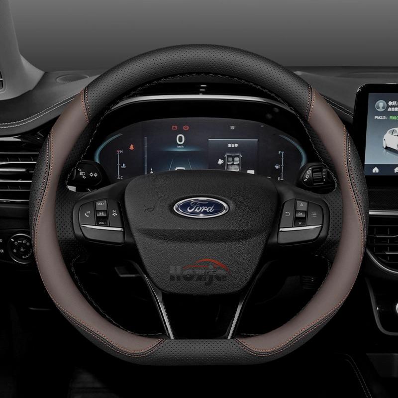 Leder-Autolenkradabdeckung für Ford Edge Puma F150 Kuga Mk1 Mk2 Escape Maverick Galaxy Taurus Equator Explorer 2000 - 2026