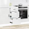 VidaXL Kitchen Cabinet Porto Glossy White Engineered Wood, Sink Cabinet, Kitchen Cabinet with Drawer, Cabinet 854222