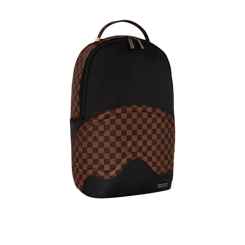 Sprayground Shark Large Logo Checkerboard Patchwork Retro Trendy Casual Student Backpack Unisex Backpack W1135744