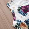 Toddler Kid Baby Girls Květinové kombinézy Bodysuit Outfit Čelenka oblečení léto