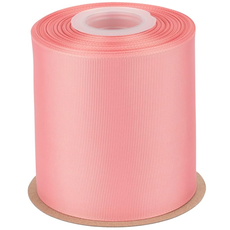 

[Tekdeere]Width 100mm solid dusty rose grosgrain ribbon, perfect for gift wrapping, sewing, hair accessories, wedding decoration - 22 meters/roll