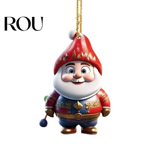Ornamental Tree Decorations Christmas Ornaments Cartoon Snowman/Santa Xmas Hanging Decoration Holiday Unique Gifts Acrylic Decor for Valentine's