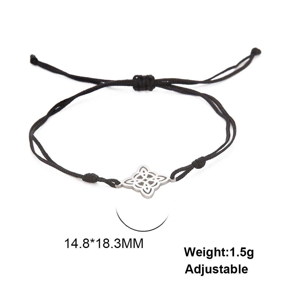 Lemegeton Stainless Steel Witch Knot Bracelet Wiccan Protection Stainless Steel Bracelet Elegant Charms Women Jewelry Gifts 17-22cm