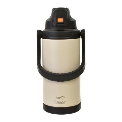 FREEAP Insulated Water Bottle, Large Capacity, 2 Liters, Sports Jug, Wide Diameter, Easy To Wash, Outdoor K-10884 (Greige)