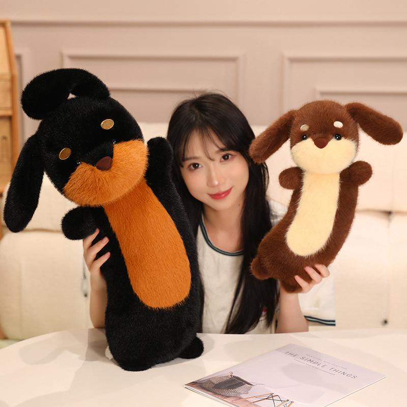 Cartoon Cute Dachshund Long Throw Pillow Plush Toy Doll Puppy Dog Doll Children Soothing Doll