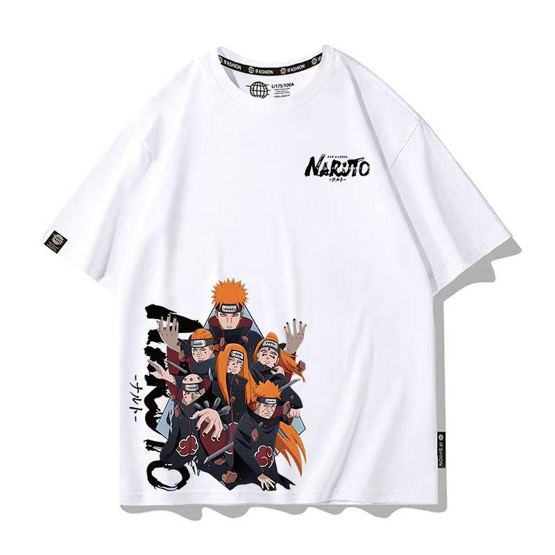 Men's Naruto Anime Graphic T-Shirt, Sasuke Uchiha & Pain Akatsuki Oversized , Summer Loose Fit Casual Streetwear for Boys&Girls