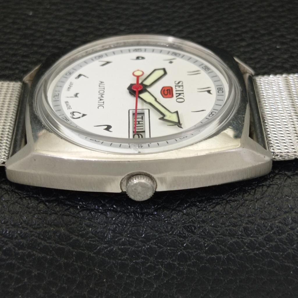 AUTOMATIC 6309A VINTAGE SEIKO 5 JAPAN MENS ARABIC WHITE DIAL WATCH A701670-5