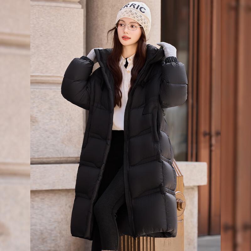 Bailuyu Damen Lang 90% Entendaunen 3-Proof Stehkragen Wintermantel