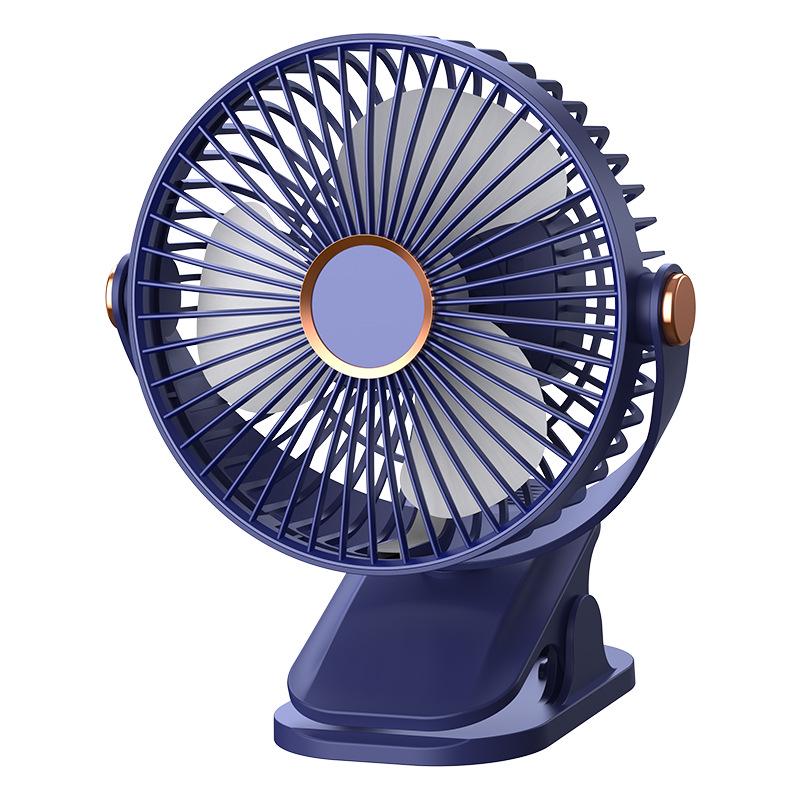 2026 Portable USB Charging Clip-on Desktop Fan with Light for Dorm Use