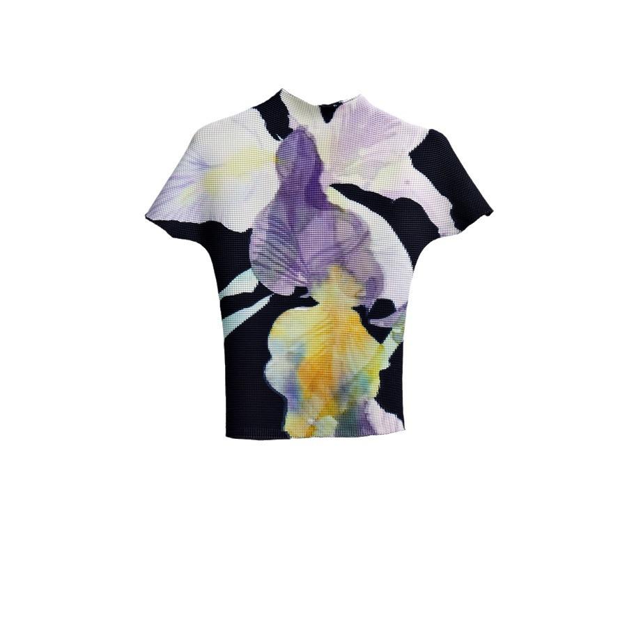 

Женская летняя плиссированная футболка с коротким рукавом - Европейский и американский стиль One Size чёрный