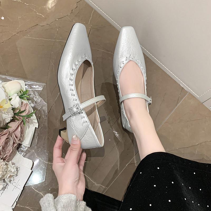 Heightened Inside French Mary Jane Flat Square Toe Soft Sole Spring Single Shoes Women 2026 New