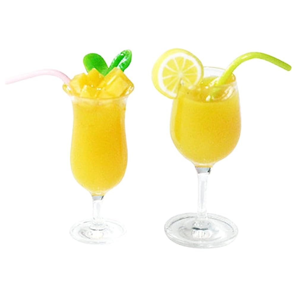 

Moin Moin Miniature 1/6 Scale Orange Juice Cups Set of 2 Dollhouse Furniture Accessories