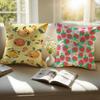 Fashionable Fruit Print Pattern Art Cushion Cover Pillowcase Short Plush Invisible Zipper Room Sofa Cushion Cover