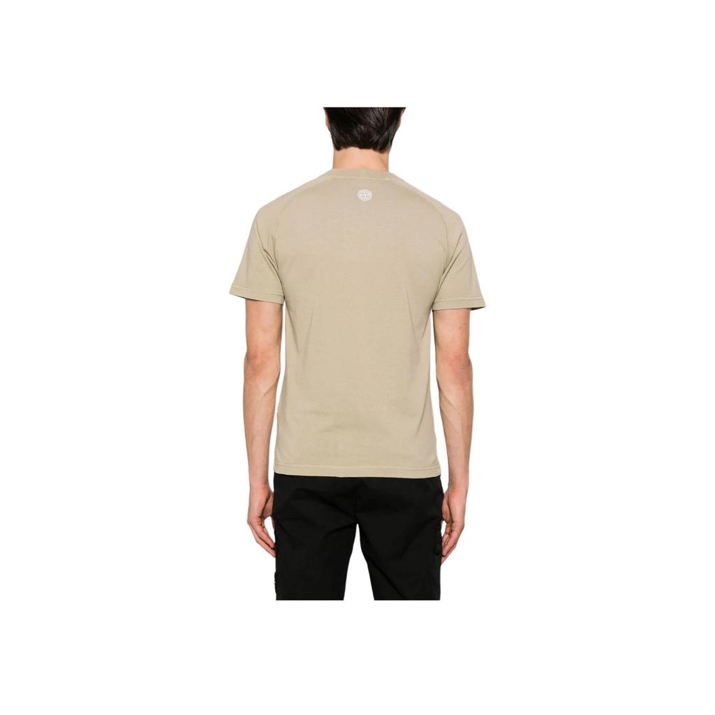Stone Island Logo Print Crew Neck Short Sleeve T-Shirt Men Tops Light-Brown K1S152100020S0081V009A