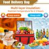 2PCs Heavy Type Insulated Pizza Delivery Bags With Thermals Insulation Waterproof Lining Keep Food Cold Hot Outdoor Event