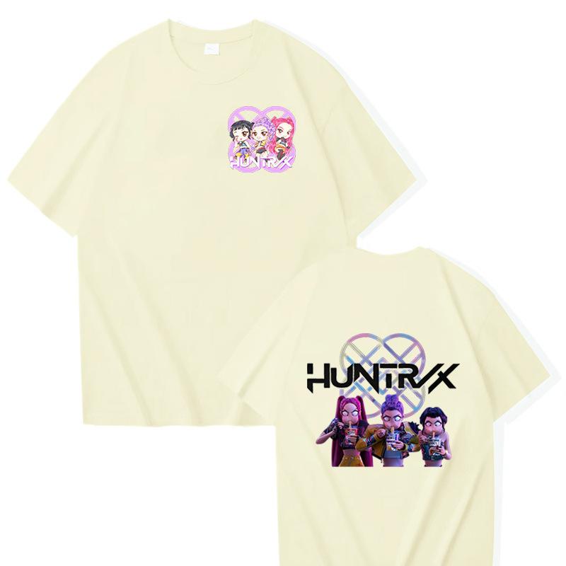 Kpop Demon Hunters Fashion T-shirts for Men Women Cartoon Printed Short Sleeved Shirt Couple Summer Hip Hop T-shirt Gifts