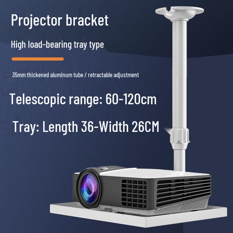 Versatile Projector Ceiling Mount and Wall Bracket with Retractable Lift and Shelf