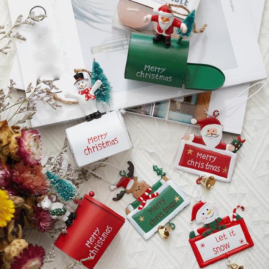 Christmas Pendant Creative Wrought Iron Mailbox Hanging Ornament Festive Christmas Tree Pendant for Home Decoration