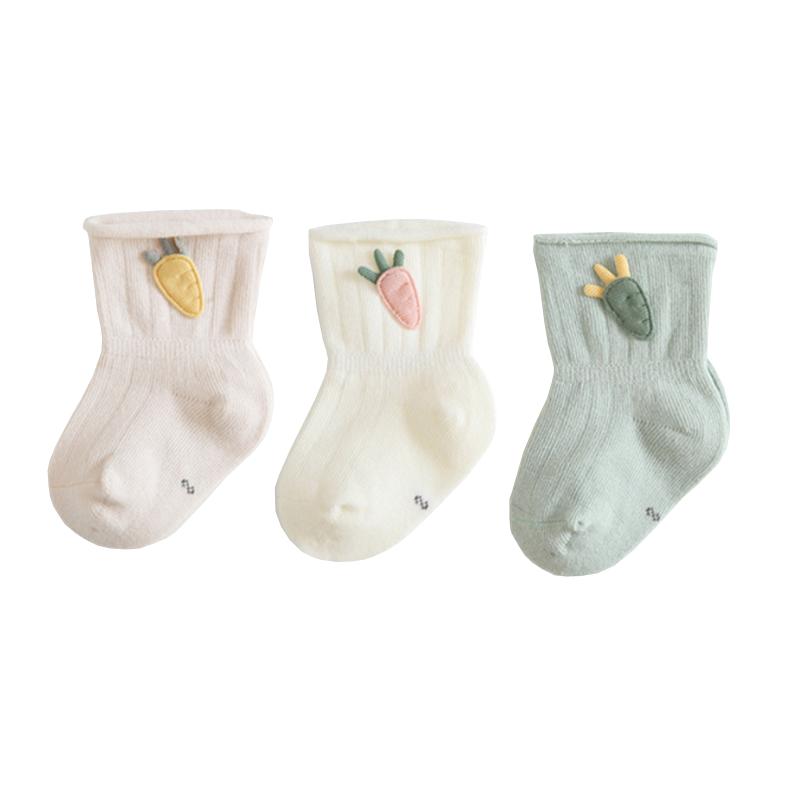 3Pair/lot New Baby Socks Cotton Cartoon Carrot Newborn Boys and Girls Foot Socks